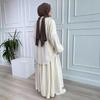 В наличии Летняя мода: Женский костюм с юбкой с длинными рукавами-буфами и мятой текстурой, мусульманская одежда