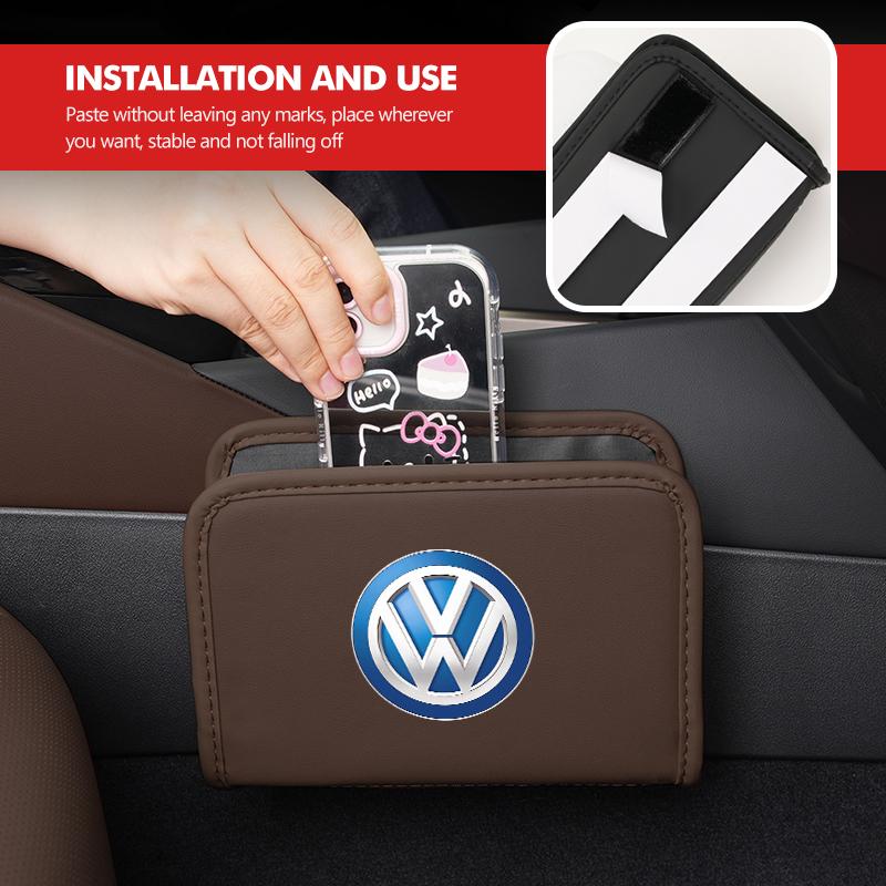Car Leather Bag Portable Auto Storage Organizer Trash Bin For Volkswagen VW Polo Jetta Sagitar Magotan Passat B5 B6 B7 CC Tiguan zh9