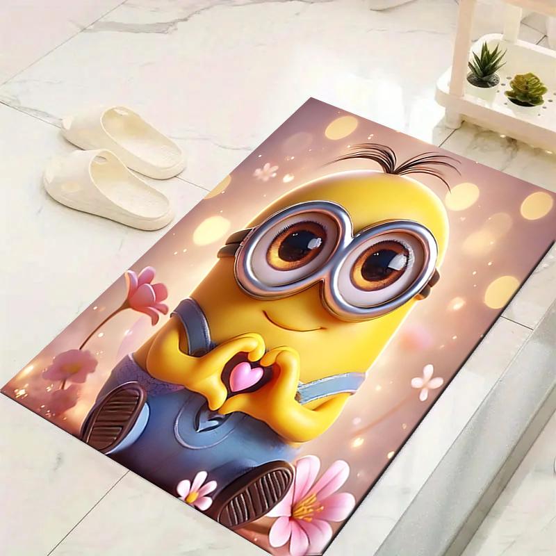 1Pc Christmas Minions Celebration Rug Office Carpet Indoor Outdoor Doormat Nonslip Soft And Comfortable Living Room Christmas Halloween Gift D91855