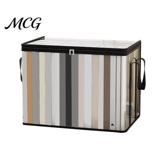 Stationery Storage Bag Clothes Bag, Transparent Large Capacity Book Organizer, with Zipper Desktop Solution And Handle Design, Portable for