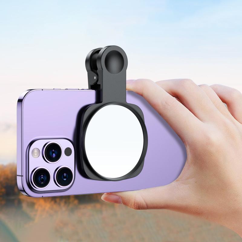 Комплект зеркального крепления для камеры смартфона, портативное зеркало для камеры мобильного телефона с сумкой для хранения, зеркало для селфи на задней панели телефона