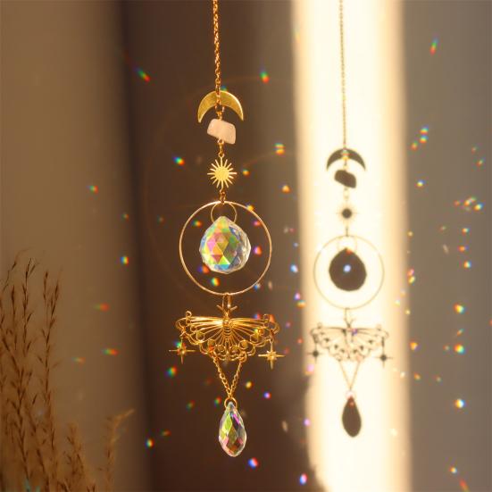 Sparkling Sun Catcher with Chain Reflective Stunning Visual Effect Vibrant Color Window Hanging Pendant Party Decoration
