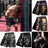 Skeleton Horror Skull Ghost Devil Demon Boxing Shorts Pants 3D Print Training Unisex Men Women Quick Dry Fitness Gym Sport Workout Casual Streetwear