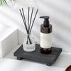 Retro Wooden Tray Pedestal Stand Bathroom Decor Vanity Hands Soap Scented Candle Storage Kitchen Seasoning Holder