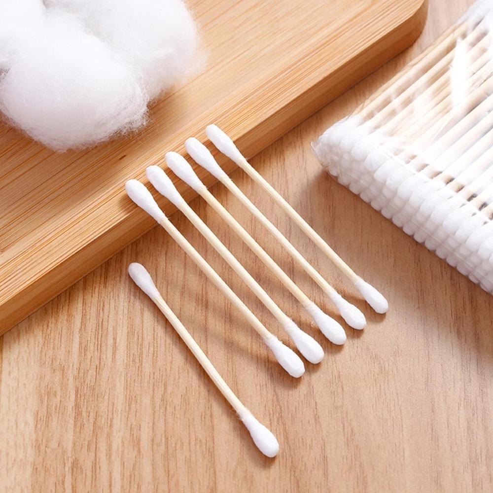 100 Pcs Cotton Buds Double-Tipped Cotton Buds 100% Cotton Q-Tip Facial Cotton Swabs Pet Care
