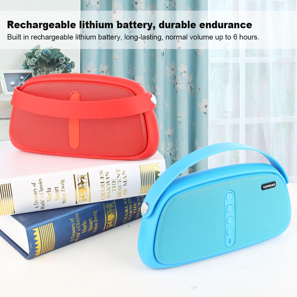 TOPROAD Портативный Bluetooth-динамик 12 Вт, беспроводной 3D-стереозвук, поддержка басов, FM-радио, AUX USB