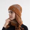Winter New Fleece Knitted Wool Cap Unisex Hat Scarf Set Ear Protector Head Cap