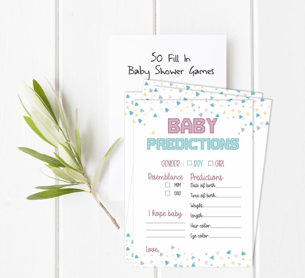 Inkdotpot Gender Reveal Baby Shower Game Set Of 50 BabyA AlphabetA ABCA Game Ita s A Boy Ita s A Girl Party