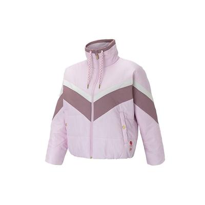 Neo Регулируемый шнурок с воротником-стойкой Спортивная куртка Хлопковая женская верхняя одежда Розовый HF7302