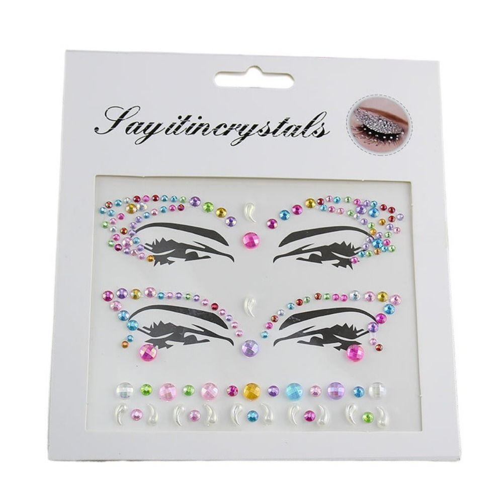 Disposable 3D Face Tattoo Crystal Sticker Fashion Temporary Tattoo Sticker Girls