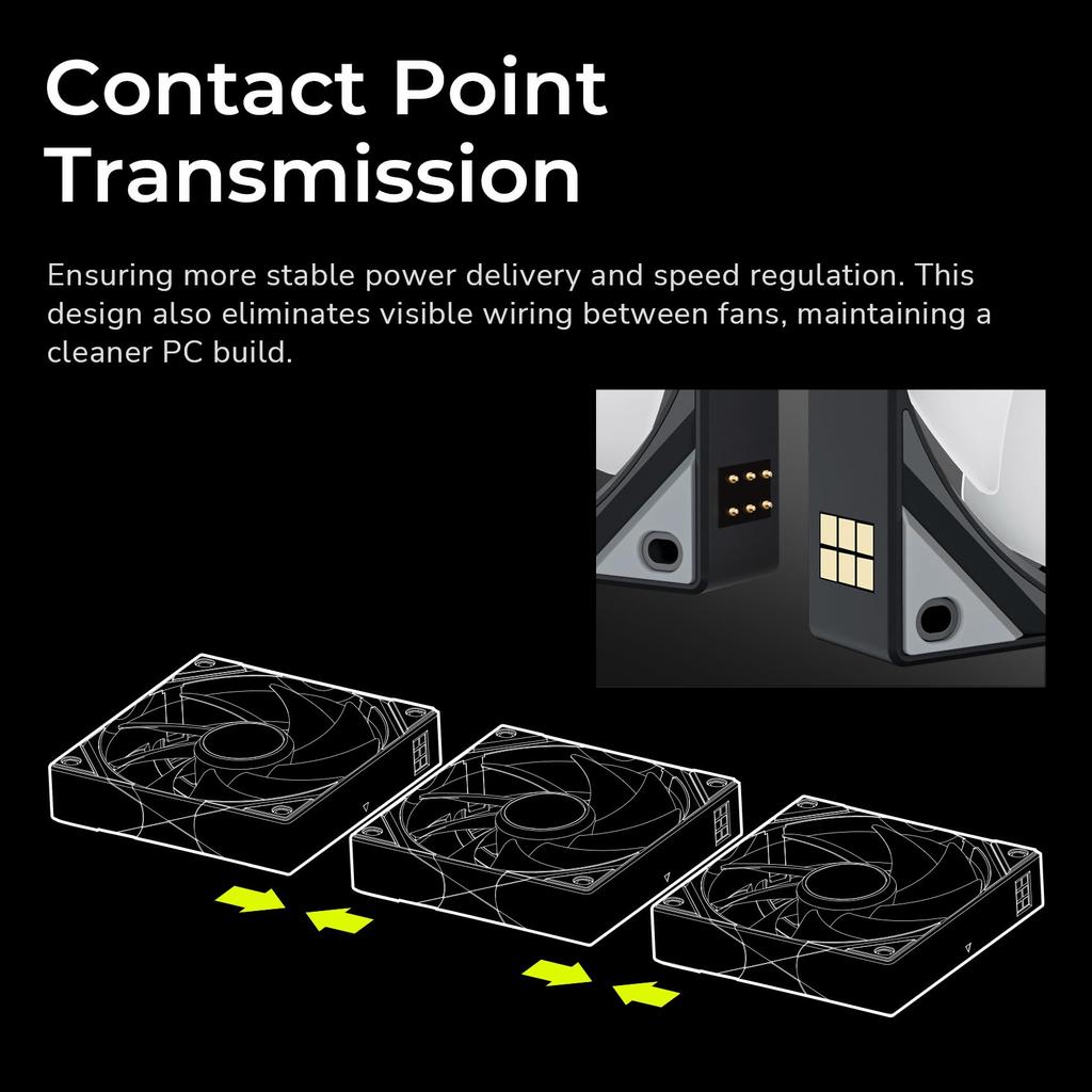 TRYX Silent PC Case Fans x ROTA SL ARGB 120 Series with ARGB Black Domestic (120mm 3) 3-Pack LEDs, [Authorized Distributor] F-R120A-AM3M-G0K