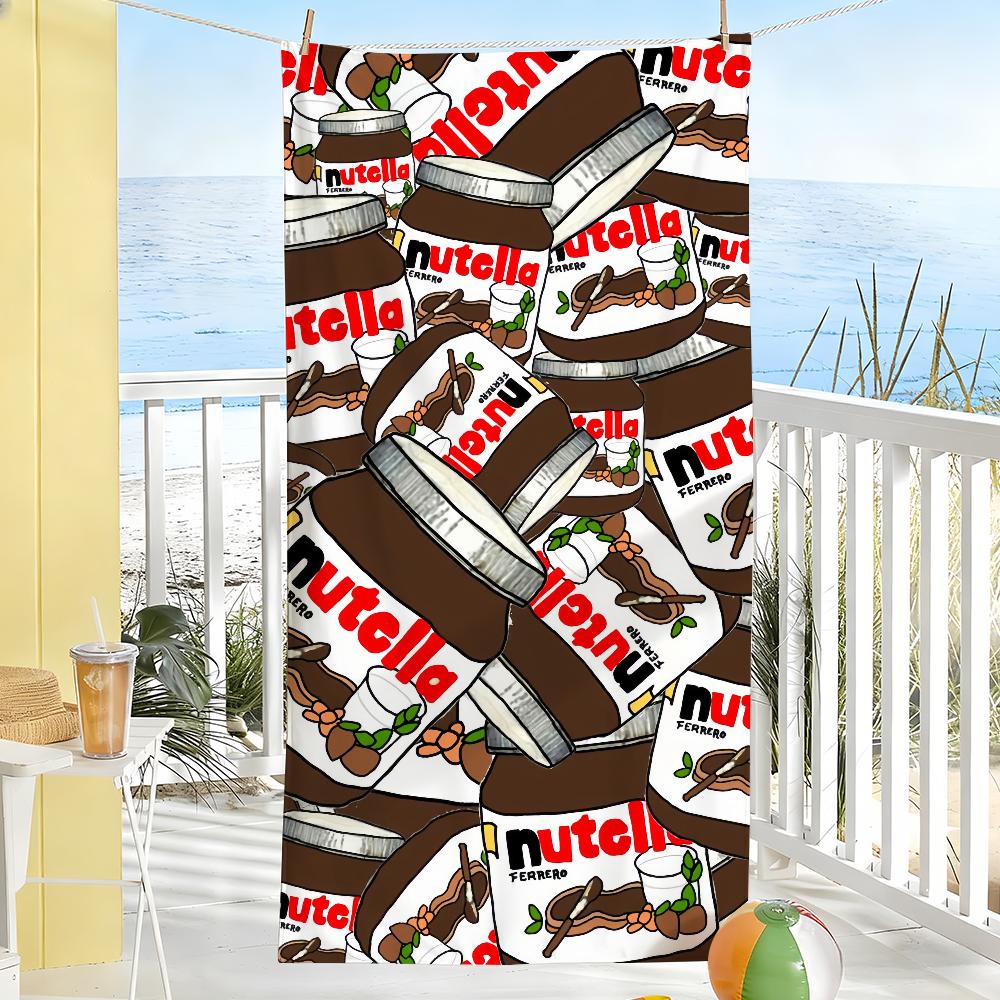 Шоколадное Сладкое N-Nutellas-S Логотип Полотенце Мягкое Бассейн Подарок Для Путешествий Спортзал Душ Кемпинг Быстросохнущее Спортивное Большие Пляжные Полотенца