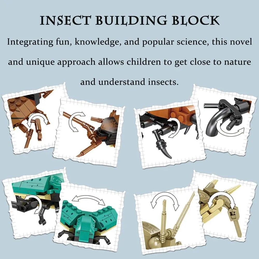 8PCS Insect Animal Building Blocks Toys Set STEM Building Blocks Party Favor for Kids Gifts for Children Christmas