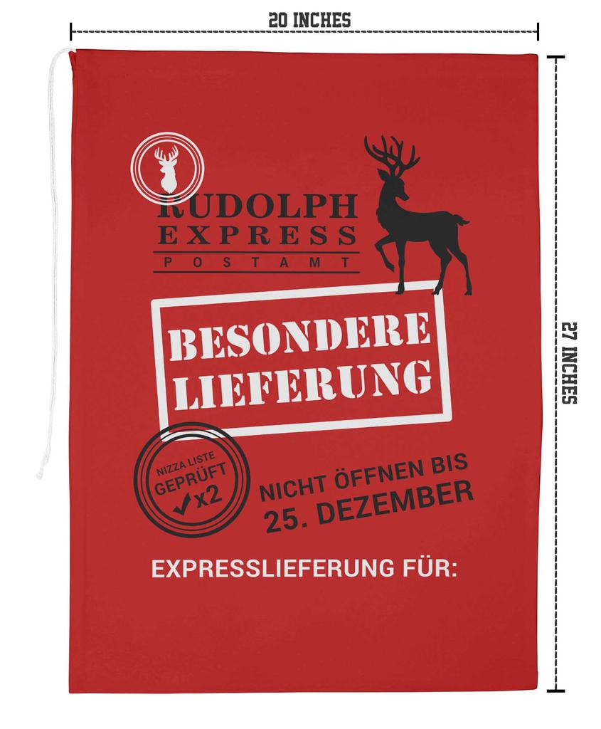 Printtoo Упаковка из 2 специальных рождественских мешков с завязками, очень большого размера, для многоразового хранения рождественских подарков, 27x20 дюймов