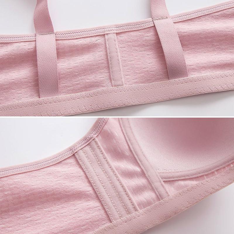 Front Buckle Bra Large Size No Steel Rings Mom Underwear Ladies Breathable Push Up Adjustable Thin Bra