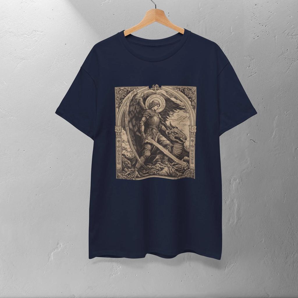 Christian Protection T-Shirt Saint Michael Catholic Tee Religious Graphic Tee Saint Michael The Archangel Tee Gift for Spiritual