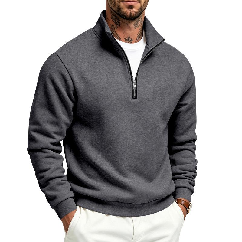Men’s Plain-Coloured Autumn/Winter Sports & Casual Fashion Zip-Up Hoodie with Fleece Lining