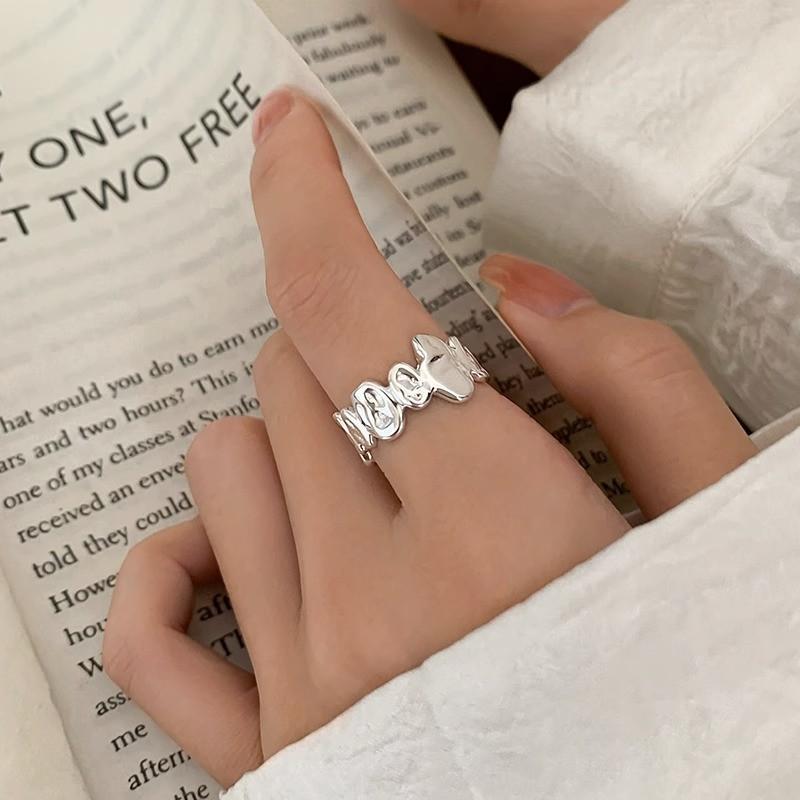 Художественное открытое геометрическое регулируемое кольцо для женщин Шикарное медное украшение на палец