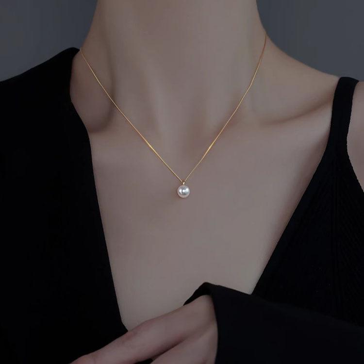 S925 Серебряное Серебряное Жемчужное Ожерелье Женский Целаций