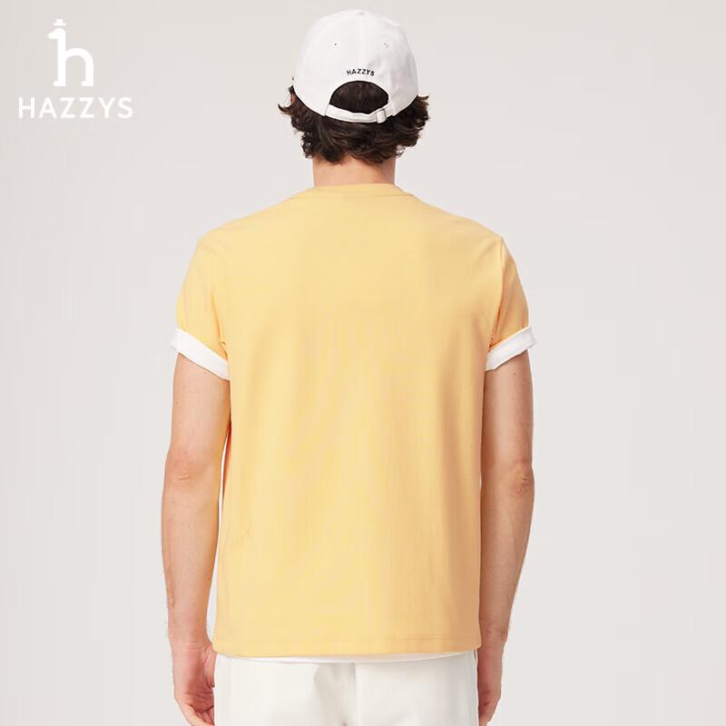 Мужская летняя вафельная футболка с круглым вырезом свободного кроя HAZZYS