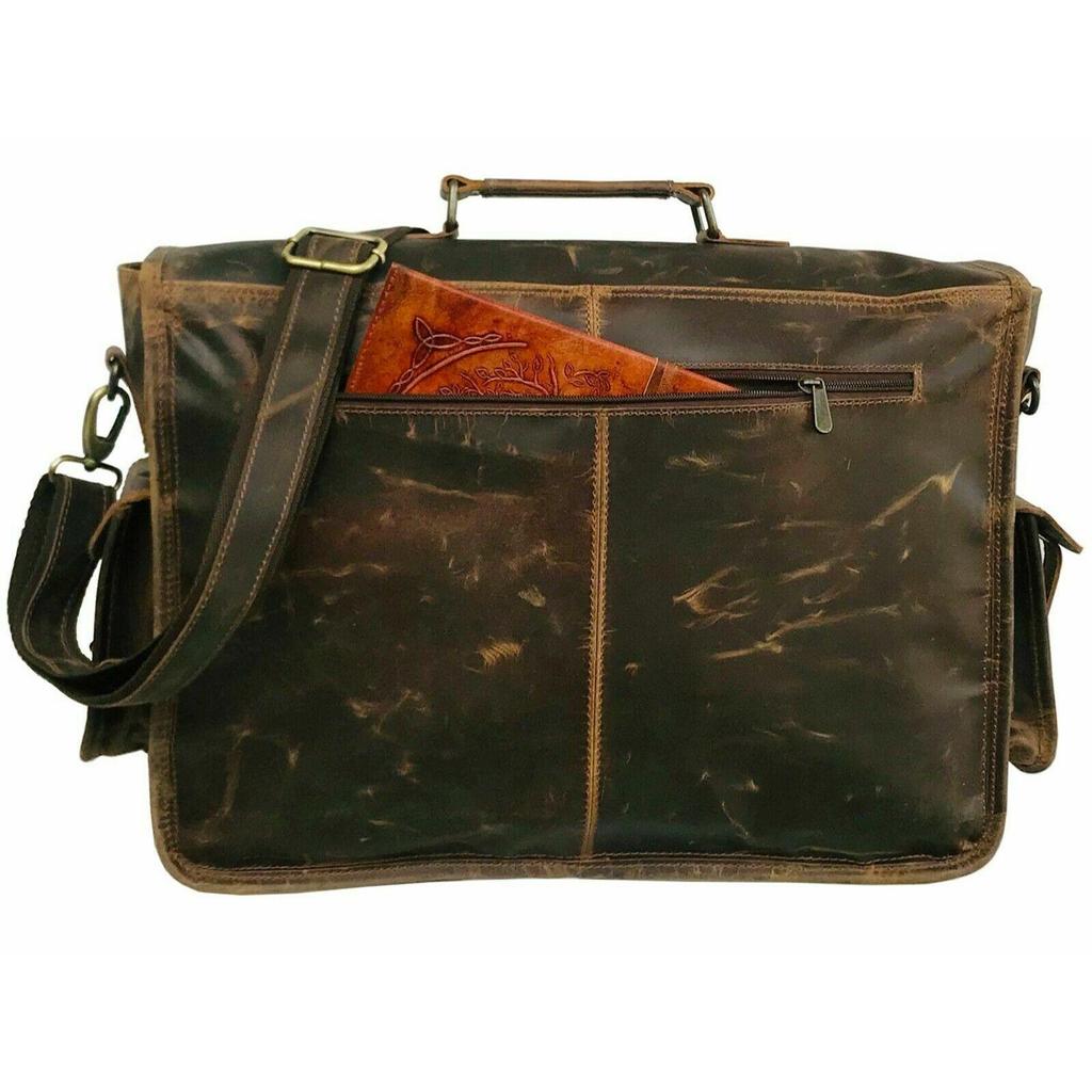 Сумка для ноутбука ручной работы в стиле ретро из кожи буйвола, офисная сумка-портфель