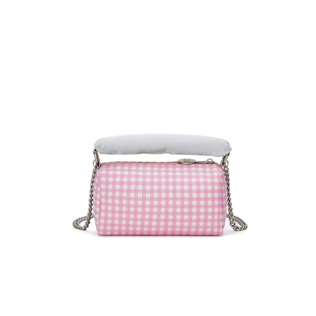 New Lee Fabric Handbag, Shoulder Bag, Crossbody Bag Large Size Women's Pink Plaid LE250038L-102