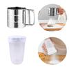 Handheld Flour Powder Sugar Dispenser with Lid Coffee Powder Shaker Plastic Bolt Sieve Stainless Steel Manual Cooking Tools