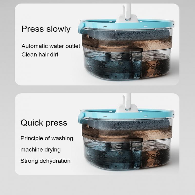 360 Degree Rotating Mop and Bucket Set Hands-Free Squeeze Floor Mop Absorbing Flat Spin Cleaning Mops Household Cleaning Tools