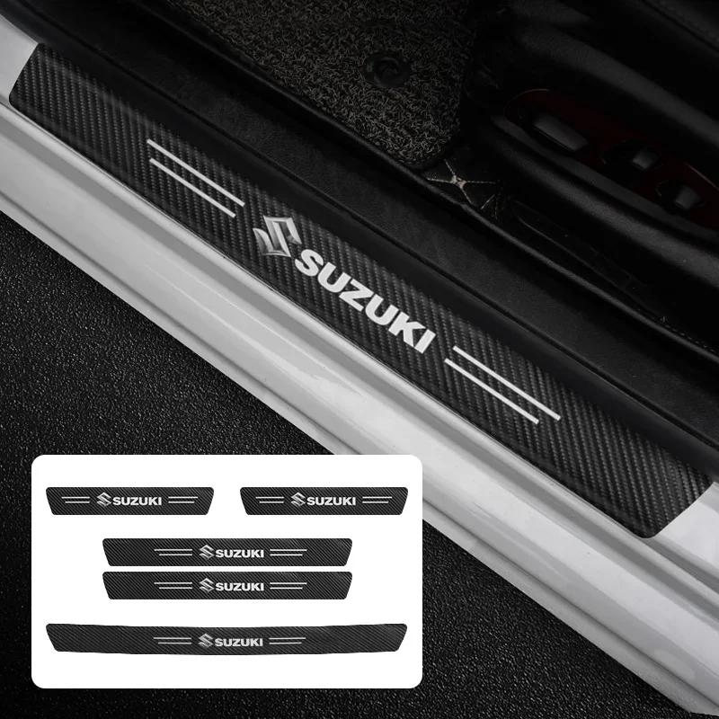 Защитные накладки на пороги из углеродного волокна для Suzuki Swift/Jimny/Vitara/Baleno/Alto/SX4 – Декоративные наклейки для стайлинга автомобиля Аксессуары