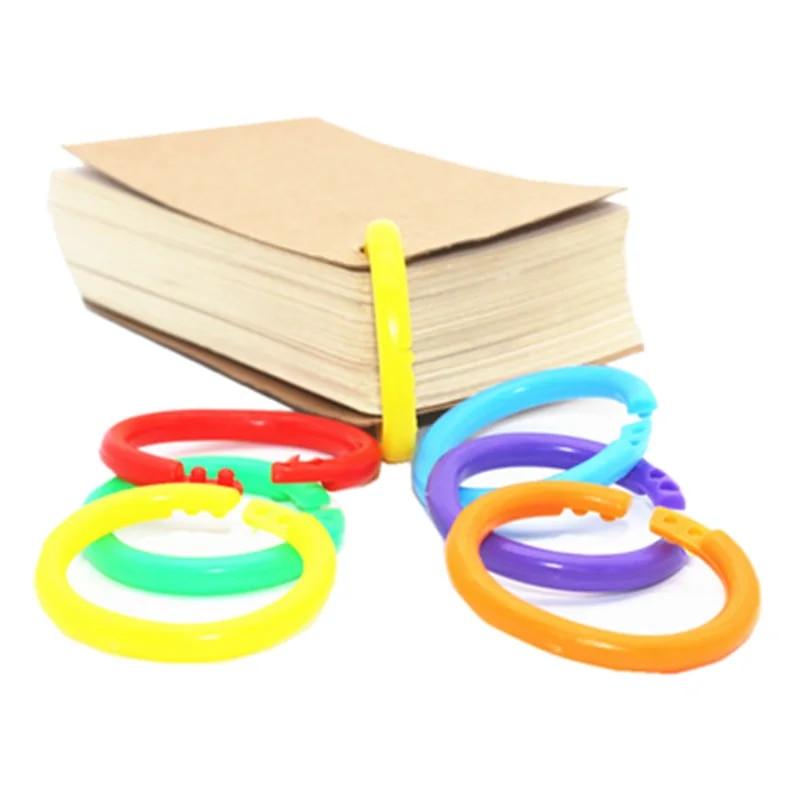 50pcs Plastic Ring Binder and Hole Punch DIY Albums Circle Loose-leaf Book Hoops Opening Office Binding Supplies Photo Album