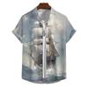 Summer Shirt For Men Lighthouse 3d Printed Men‘S Clothing Loose Oversized Shirt Beach Party Short Sleeved Tops Hawaii Sweatshirt