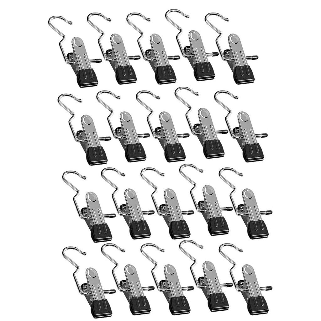 20Pcs Boot Hangers Clips Laundry Hooks Hanging Clips Clothes Pins Closet Hanger Clamps Socks Towel Clips for Closet