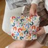 Cute Pink Women's Cosmetic Bag Make Up Case Quilted Cotton Travel Storage Bags Portable Wash Bag Clutch Purse Handbags Mommy Bag