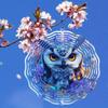 Colorful Owl and Floral Metal Wind Chime for Outdoor Garden Decor with 360 Rotating Hook Durable Patio Yard Porch Ornament No Electricity Needed