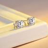 Simple Jewelry 925 Sterling Silver Round Zircon Stud Earrings For Women Wedding Jewelry Female Pendientes Eh067