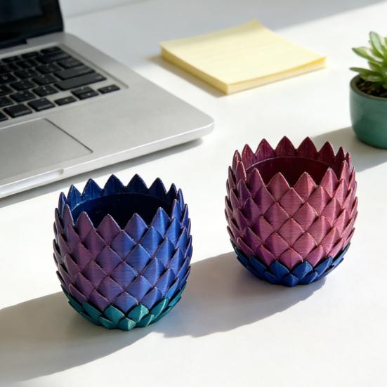 Dragon Scale Planter Pot with Drip Tray Indoor Outdoor Succulents Herb Plants Flower Pot Container with Drainage Holes Home Balcony Garden Decoration