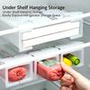 Fridge Food Storage Organizer Slide Under Shelf Transparent BPA Free Plastic Box for Kitchen Fruit Vegetable Pantry Use
