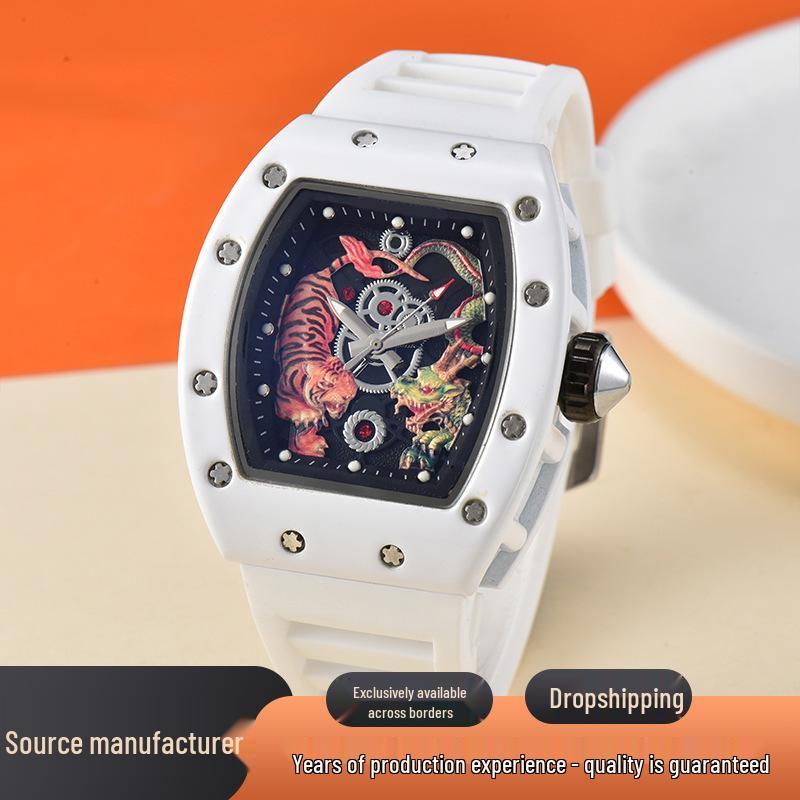 Мужские часы Dragon Tiger Totem Quartz - Смелый европейский и американский стиль для молодежи