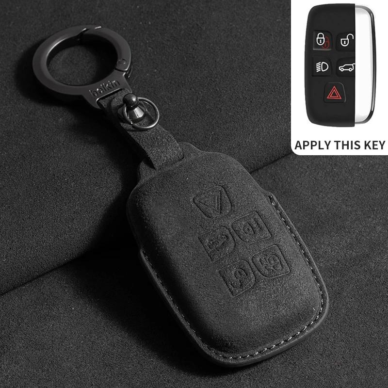 Car Key Case Cover for Land Rover Range Rover Evoque Discovery Sport Velar for Jaguar XE XF E-Pace F-Pace Suede Key Accessories NN91