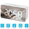 LED Mirror Alarm Clock Digital Snooze Table Clock Wake Up Lights Electronic Time Temperature Display Multifunctional Clock Home Decoration Clock