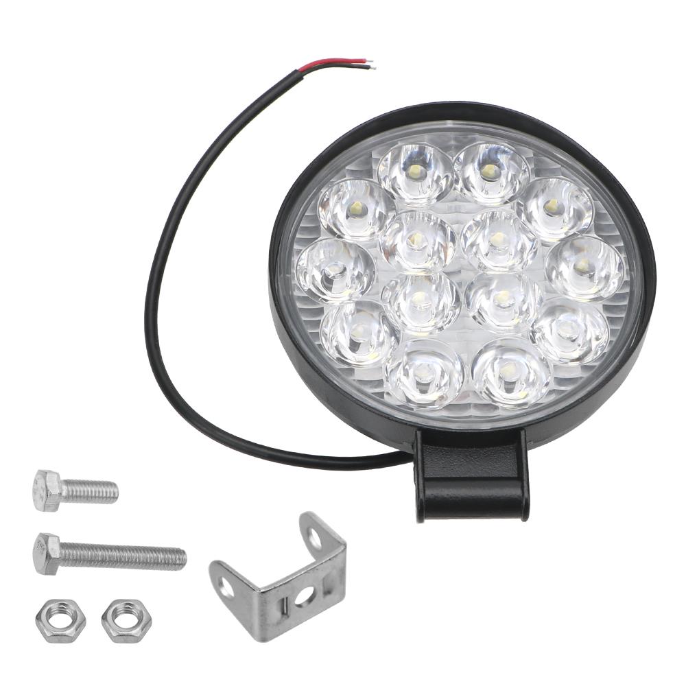 Super Bright Driving Light Spot Beam For Truck Tractor 4x4 Off Road Round LED Light Bar 42W LED Work Light 2Pieces