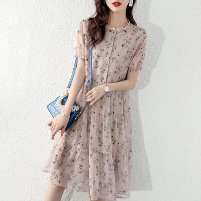 Летнее новое французское ретро нежное сказочное литературное богиня платье средней длины с рукавами-фонариками