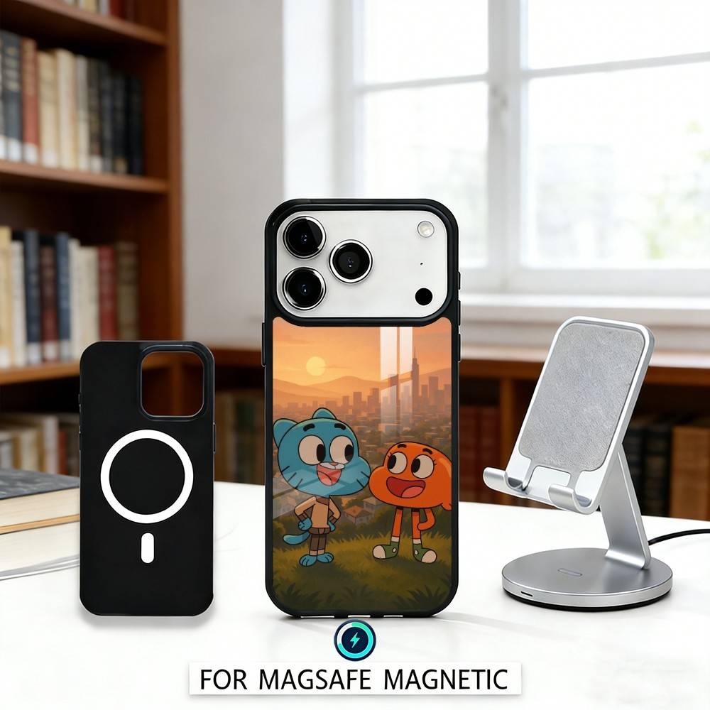У-Удивительный М-Мир Г-Гамбола Чехол Для Телефона Для iPhone17,16,15,14,13,12,Pro,Max,Магнитный Для Magsafe Беспроводной Зарядки