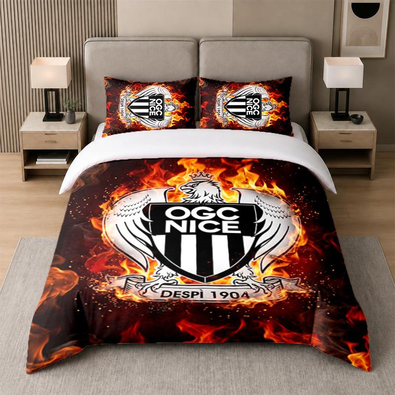3Pcs Bedding SetOGC Nice FC Soft Bed Sheet and Two Pillowcases Home Bedroom Decor
