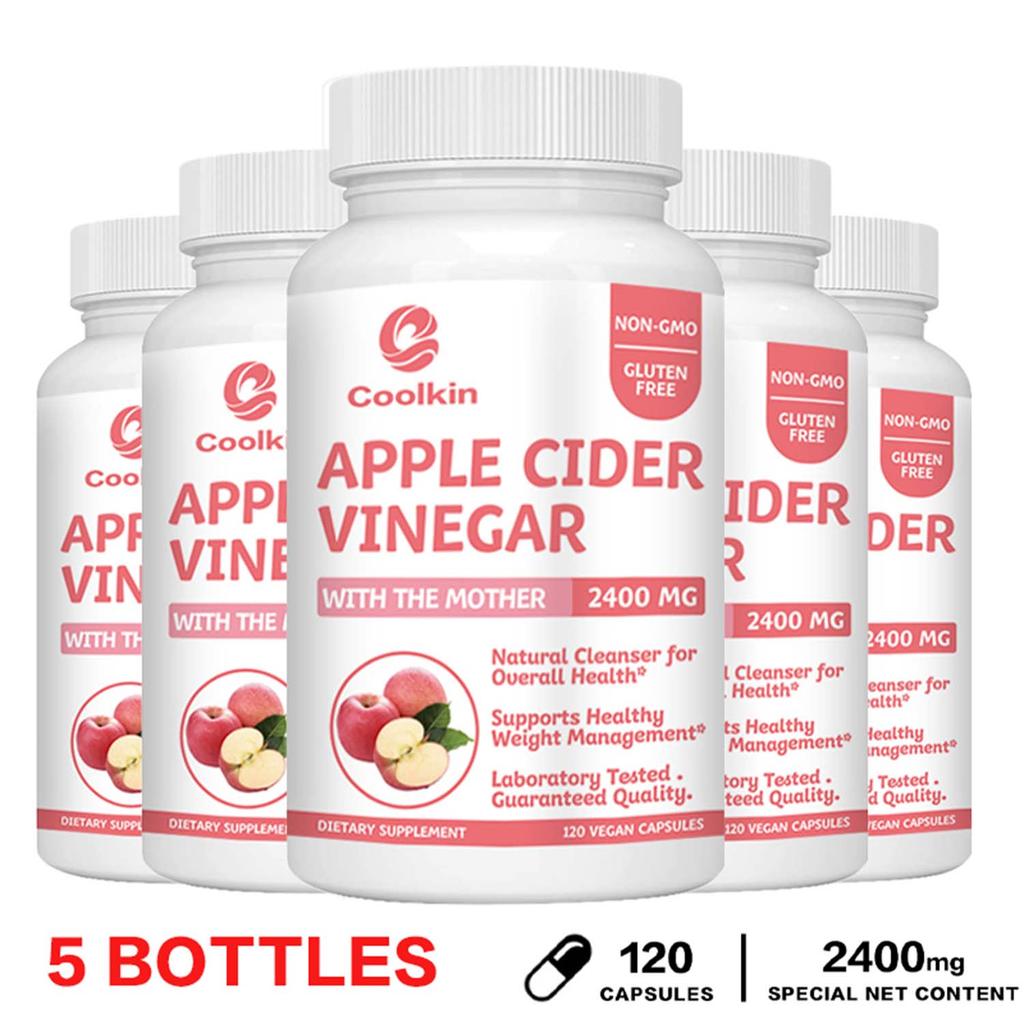 Coolkin Apple Cider Vinegar Capsules, 2400mg, Vegetarian, Dietary Supplement, Suitable for Both Men and Women
