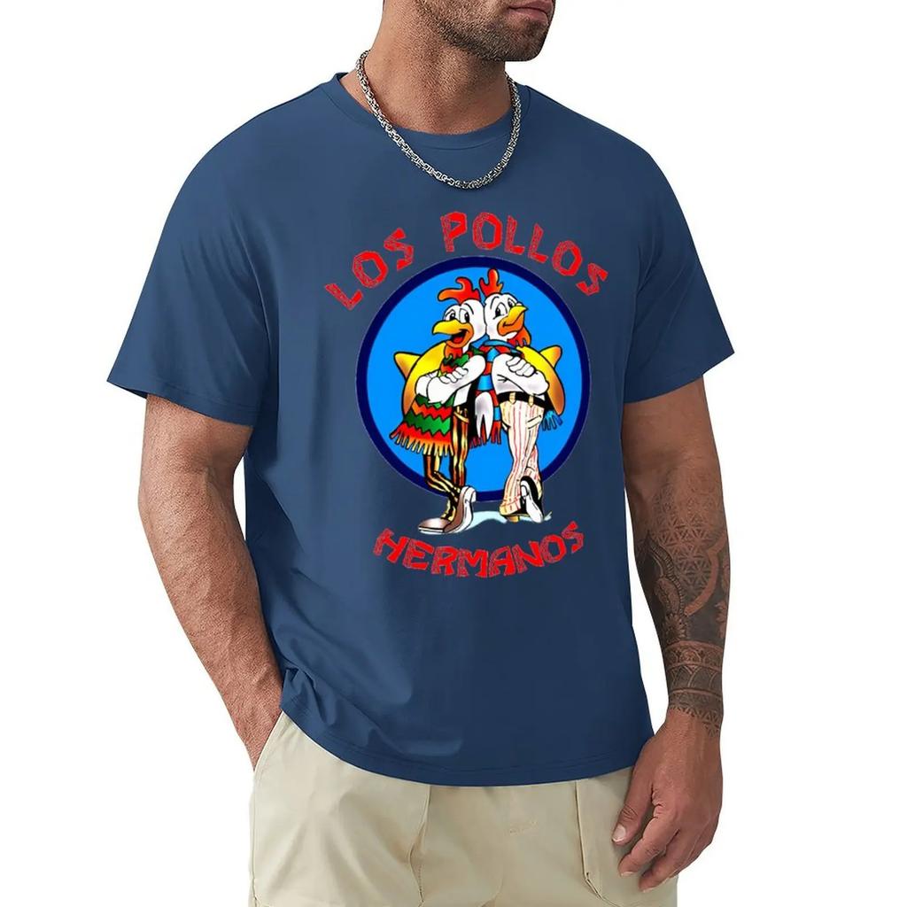 Футболка с надписью «Во все тяжкие» Футболка LOS POLLOS Hermanos Футболка с коротким рукавом Harajuku Футболка с хлопковой графикой Топы