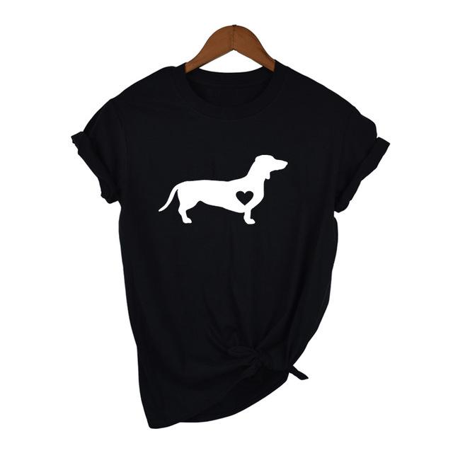 Футболка с надписью «Dachshund Love Dog», рубашка Doxie, рубашка для собак Wiener, уличная одежда, футболки Tumblr, женские повседневные футболки с графикой, топы в стиле Харадзюку
