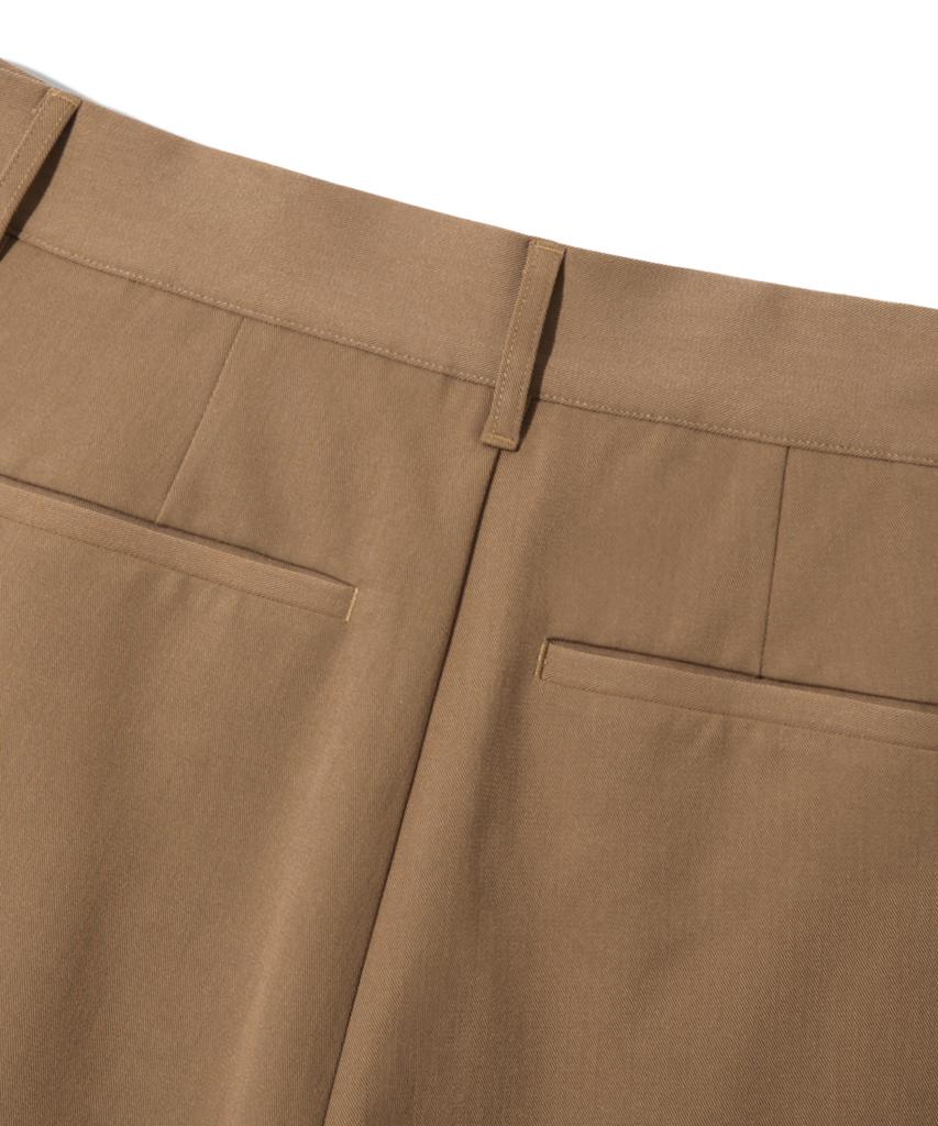 TRILLION Double Inverted Tuck Wide Pants [Beige]