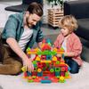 100Pcs Children's Bristle Shape Building Block Intellectual Modeling Interactive Parent-Child Assembly Diy Educational Brick Toy