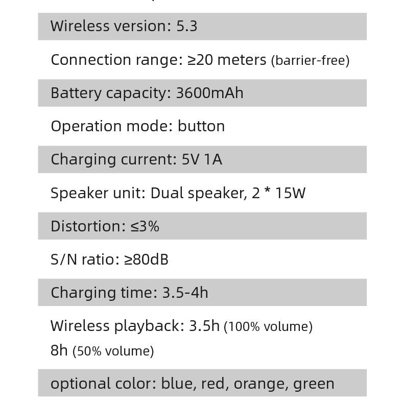 Rockmia EBS-618 30 Вт Портативная Мощная Басовая Колонка Bluetooth 5.3 Для Улицы Водонепроницаемая IPX5 3600 мАч С Ручкой Aux SD-карта USB Плеер